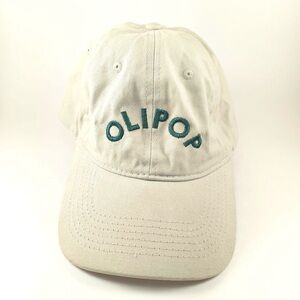 Olipop Soda Prebiotic Hat Tan Baseball Cap Embroidered Green Healthy Lifestyle